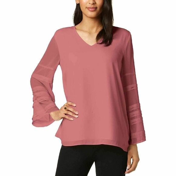 Alfani Petite Statement-Sleeve Blouse Dusty Blush - Picture 1 of 1